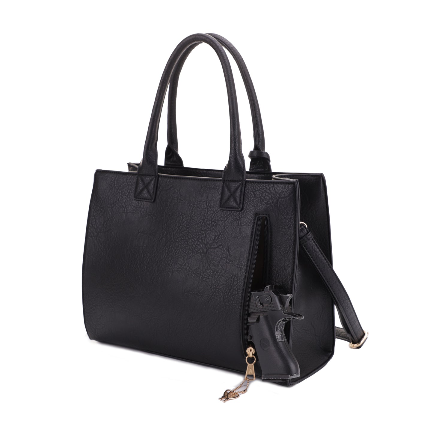Kate Concealed Carry Lock and Key Satchel with Coin Pouch