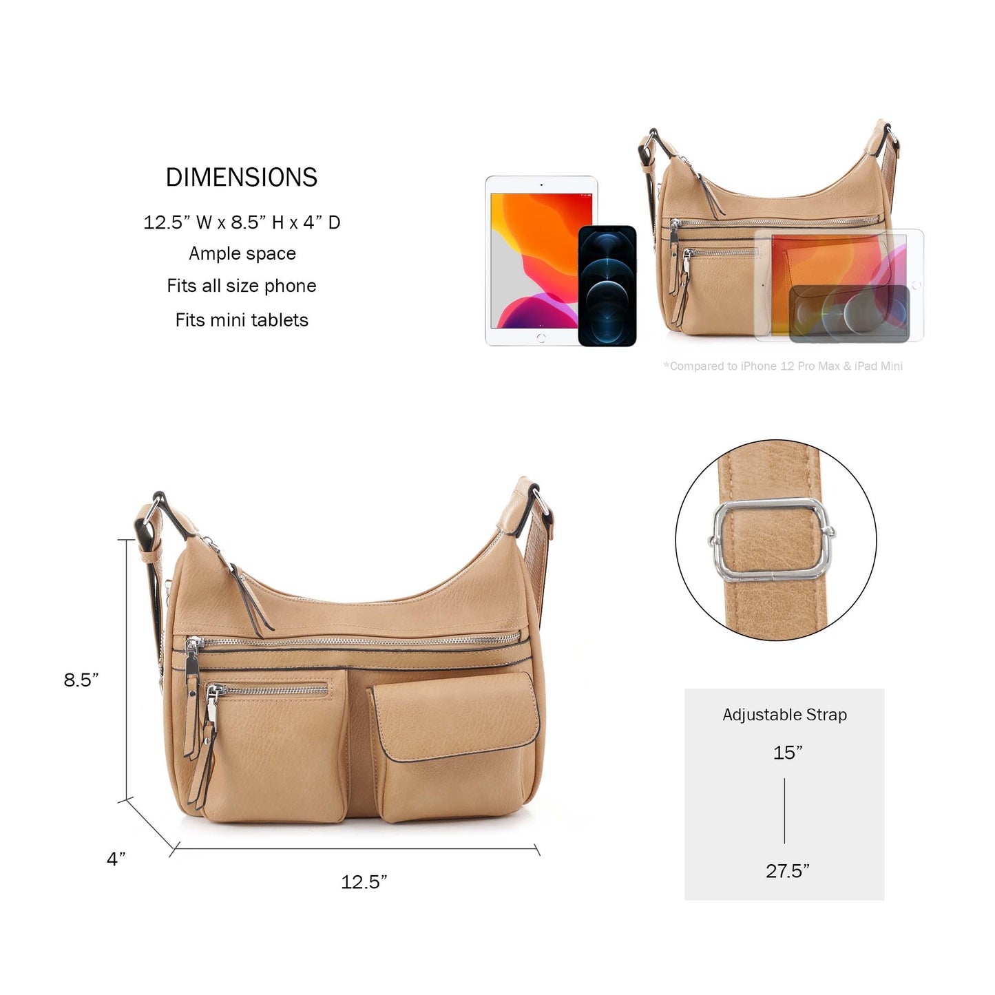 Elle Concealed Carry Hobo Handbag