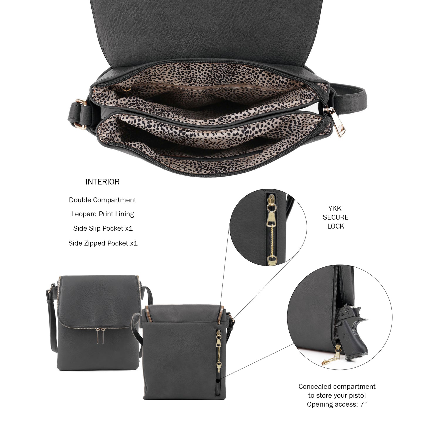 Cheyanne Concealed Carry Crossbody with Lock and Key
