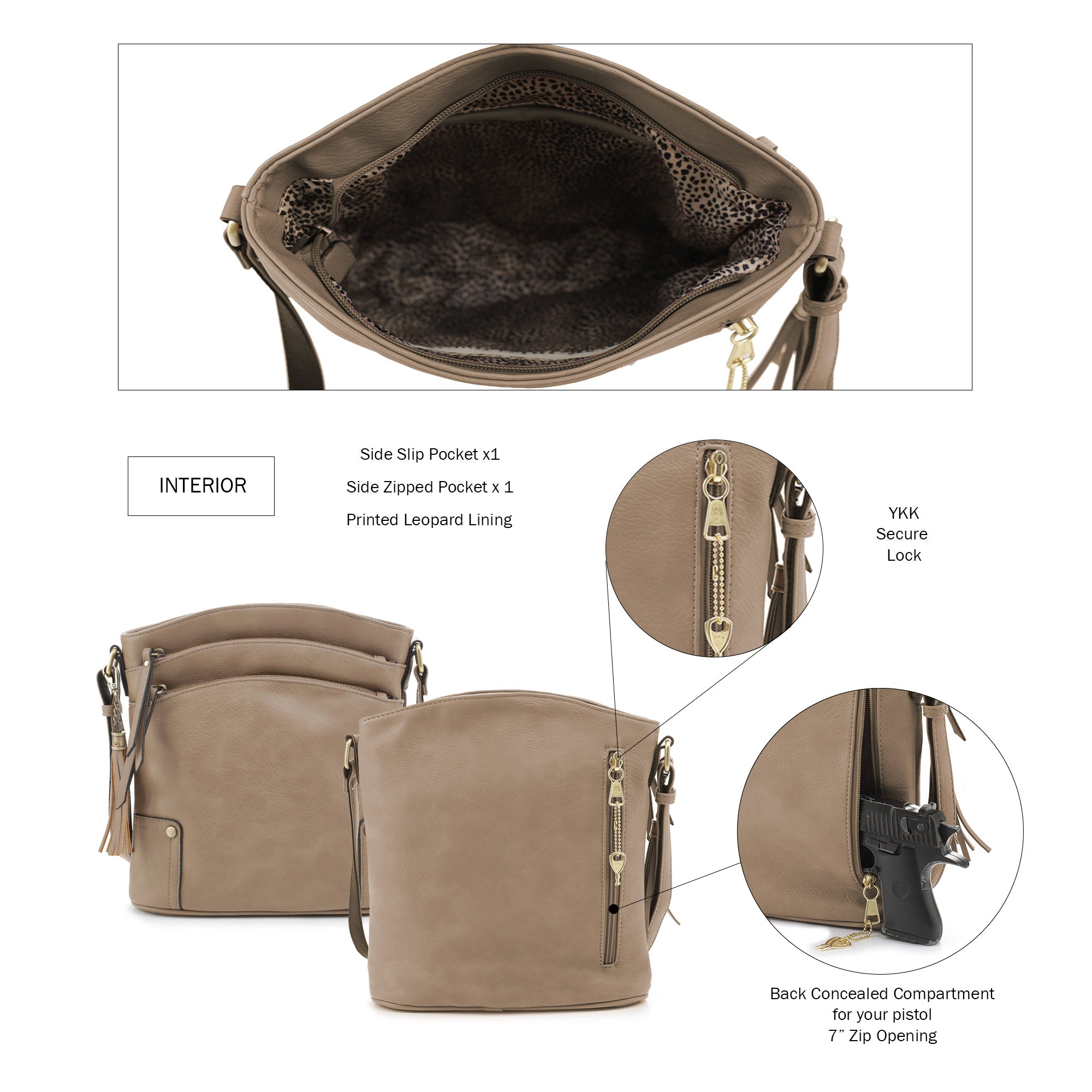 Robin Concealed Carry Lock and Key Crossbody