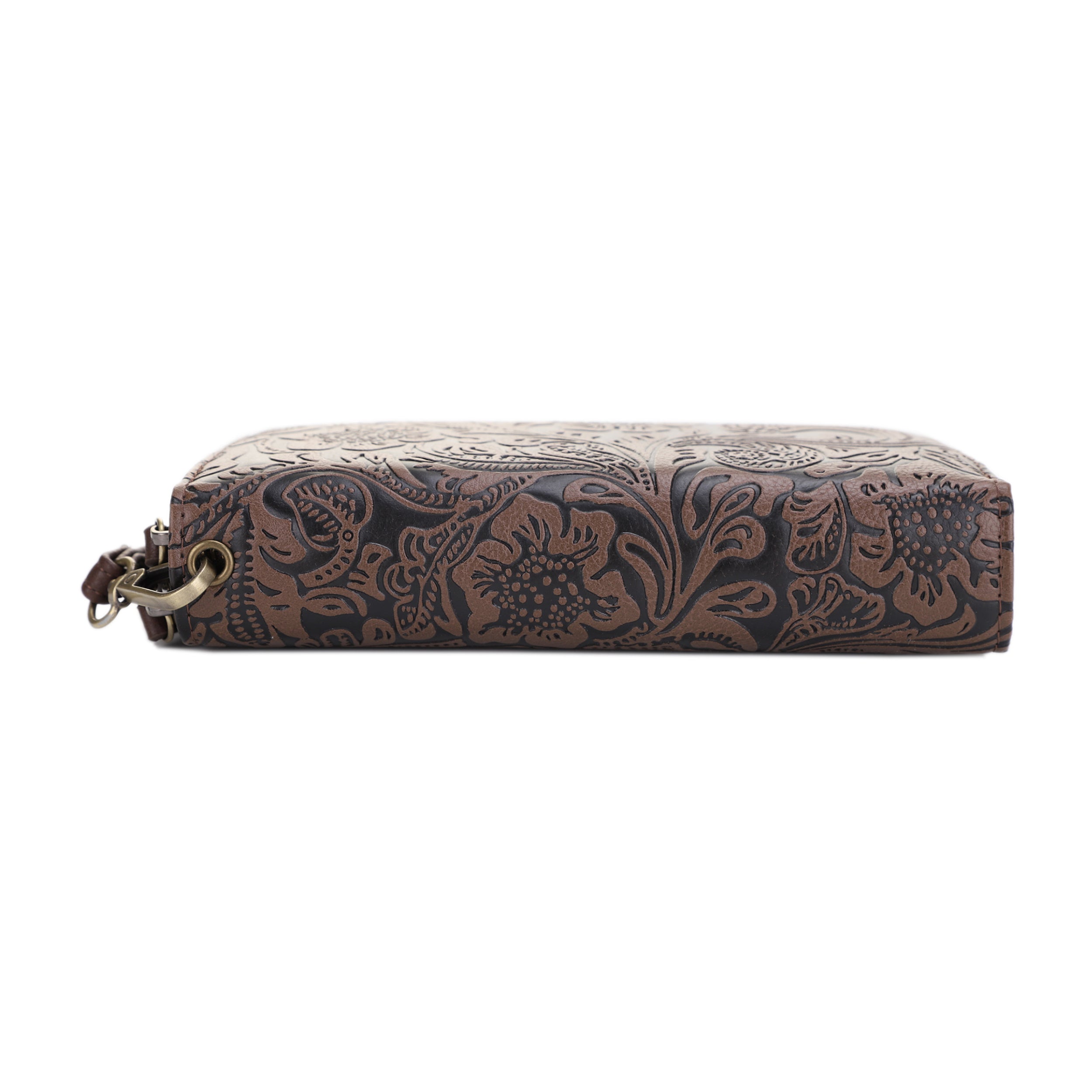 Filly Flora Embossed Wallet with Wrist Strap