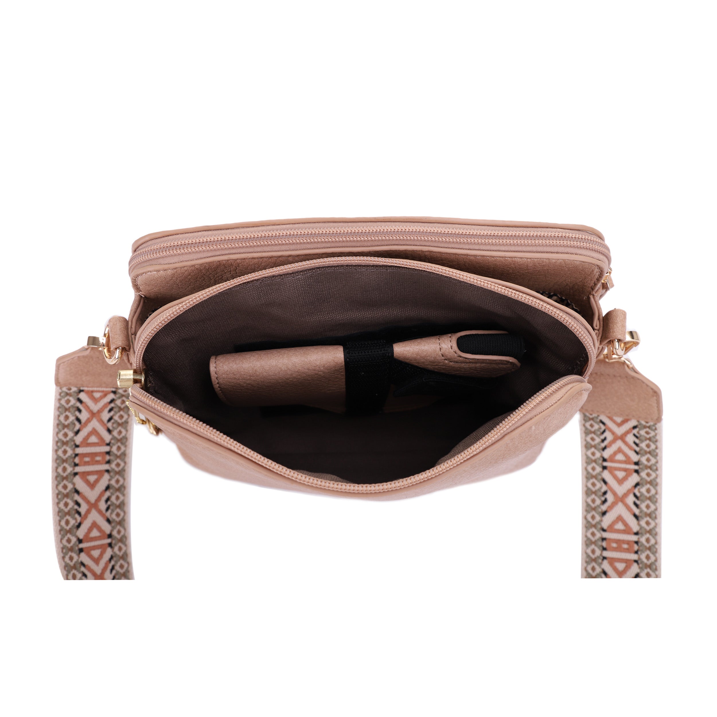 Rebecca Triple Compartment Lock and Key Concealed Carry Crossbody
