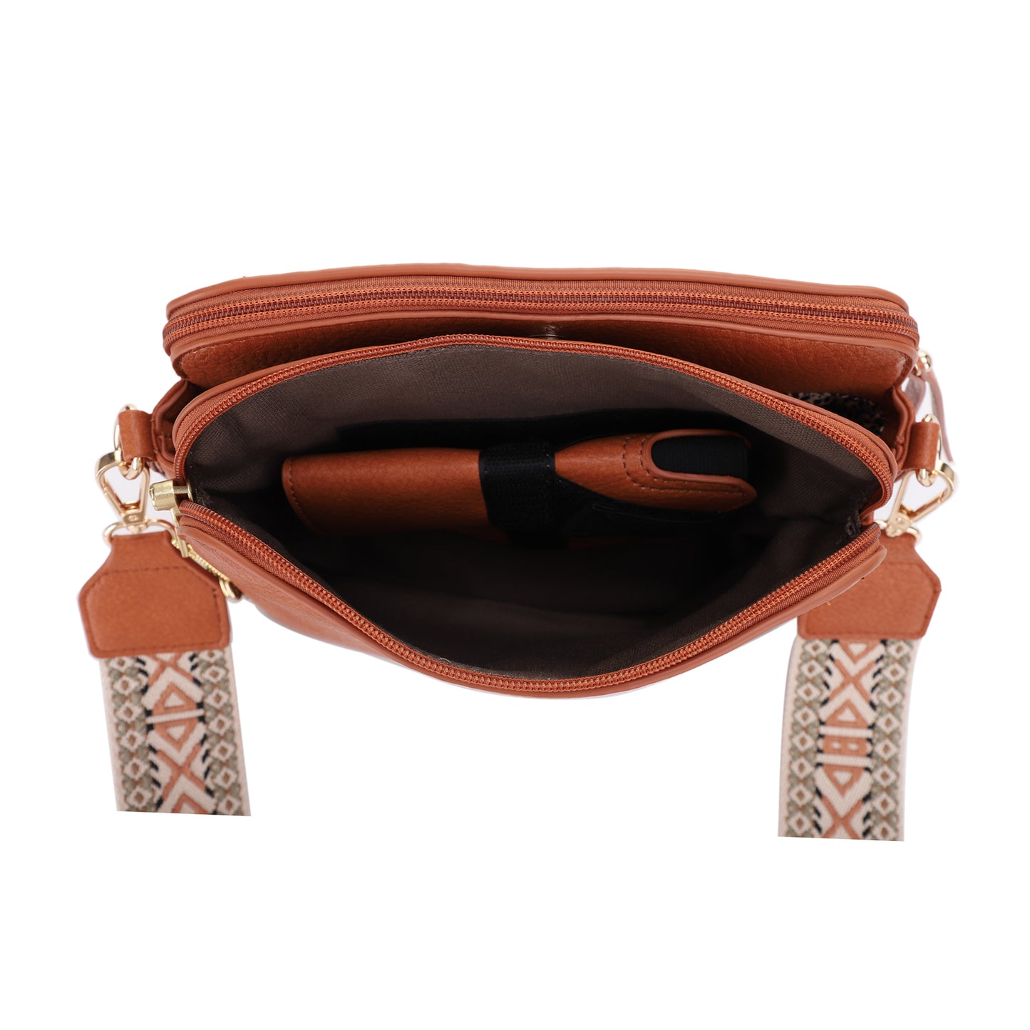Rebecca Triple Compartment Lock and Key Concealed Carry Crossbody