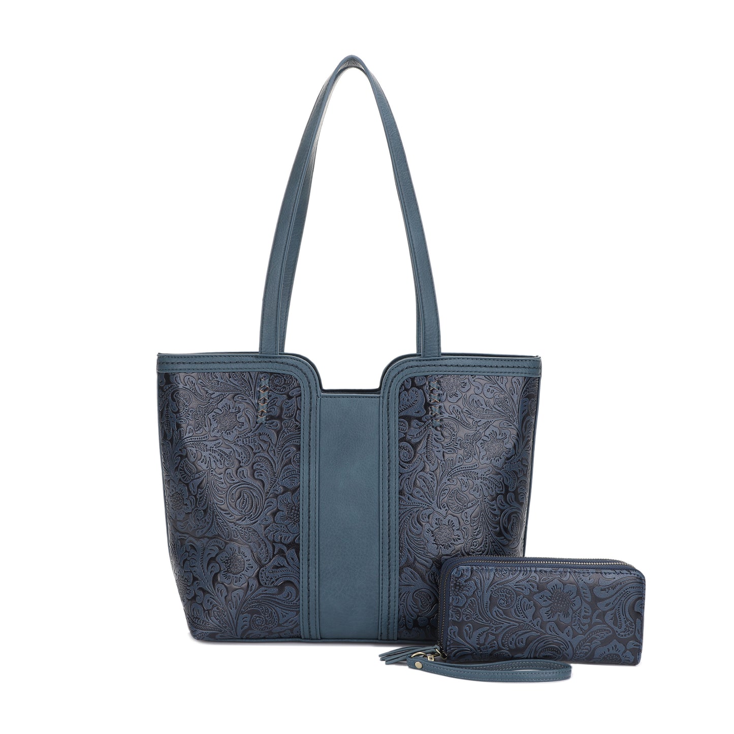 Cassidy Concealed Carry Tooled Tote Bag with Matching Wallet