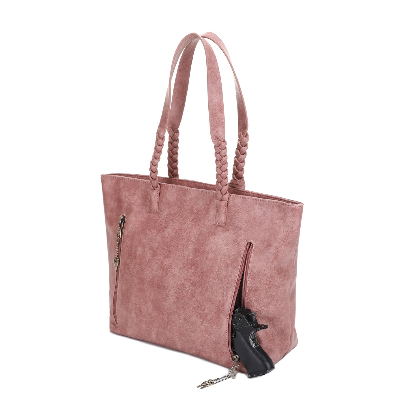 Helena Braided Handle Concealed Carry Tote Bag