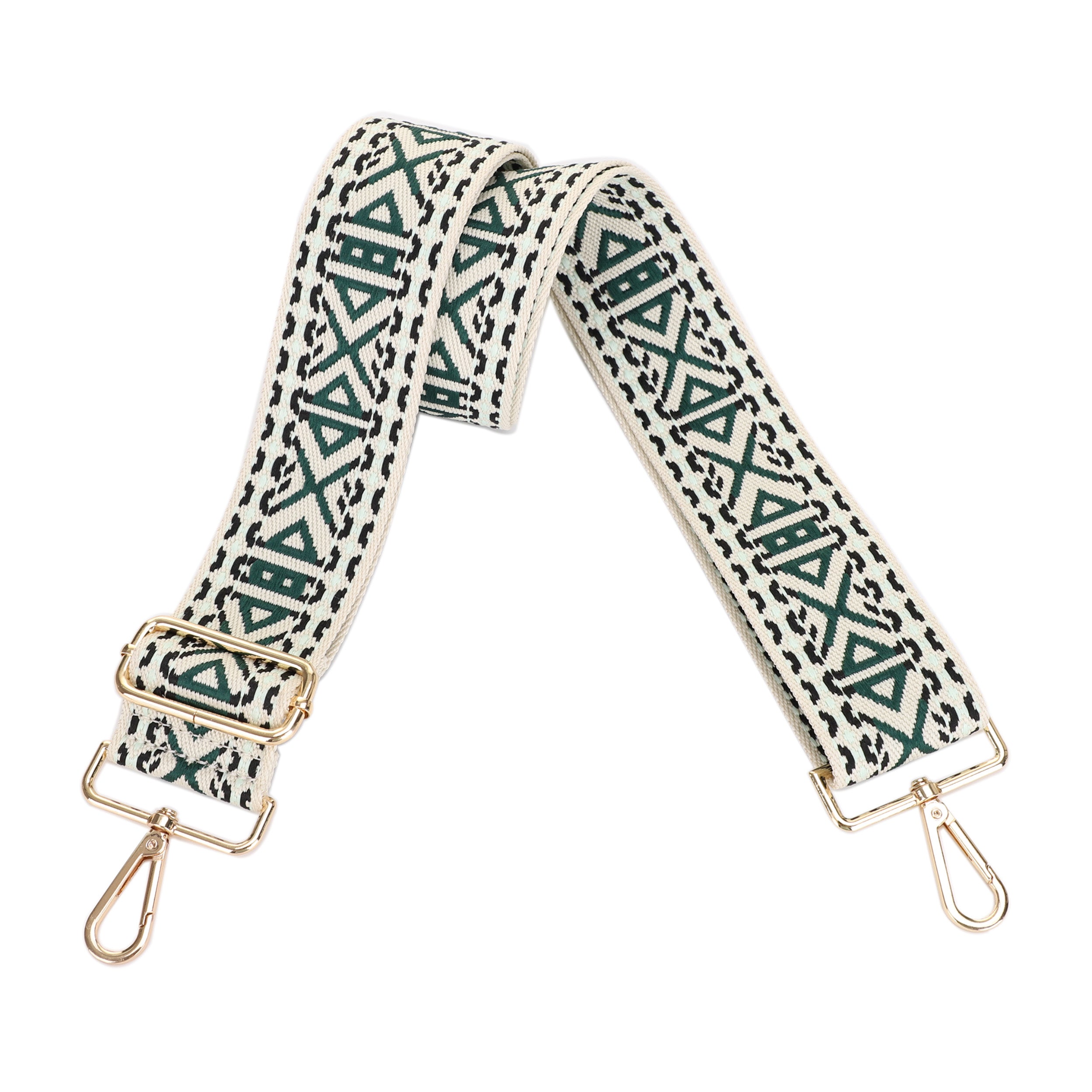 2 Inch Wide Replacement Webbing Strap with Gold Metal Hardware