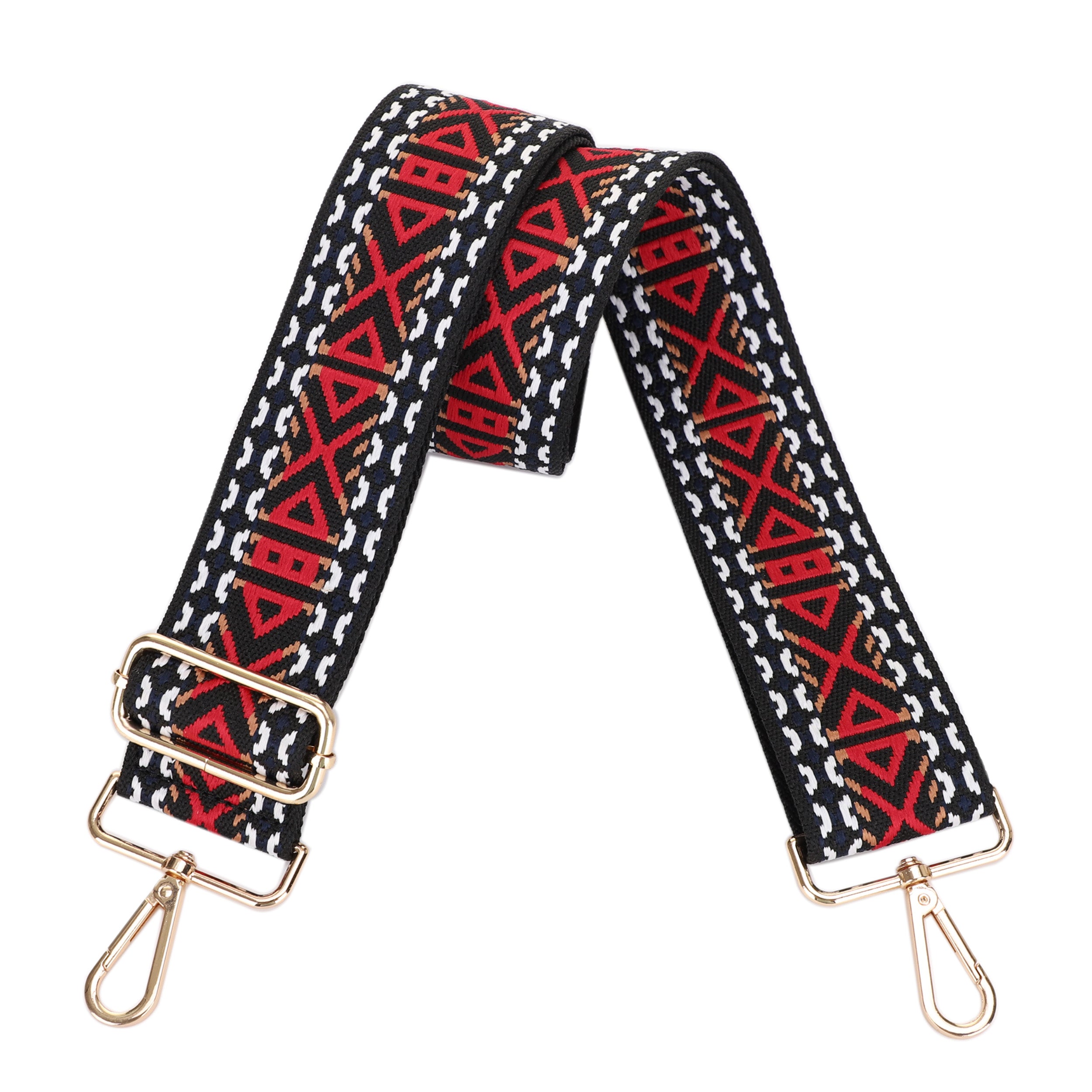 2 Inch Wide Replacement Webbing Strap with Gold Metal Hardware