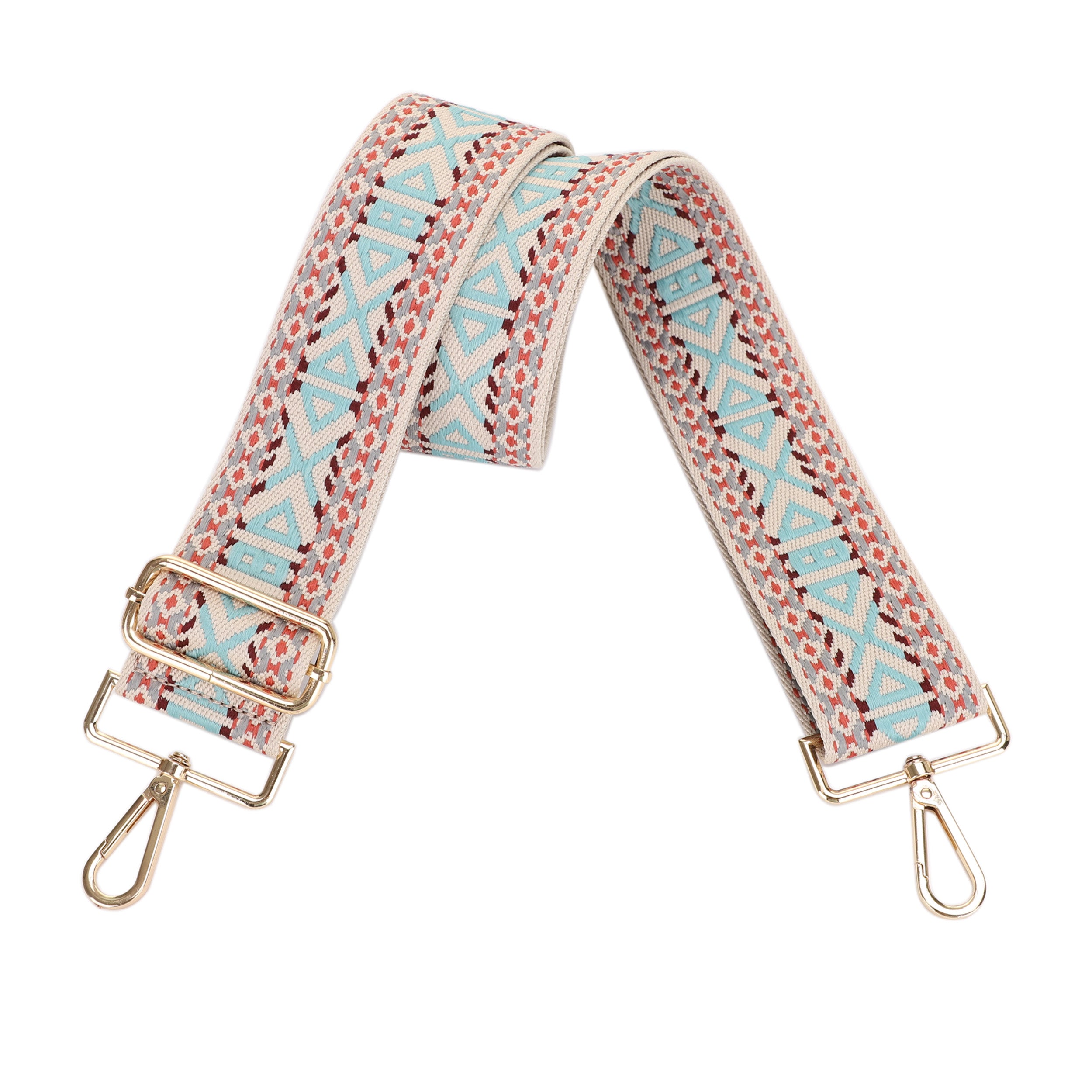 2 Inch Wide Replacement Webbing Strap with Gold Metal Hardware