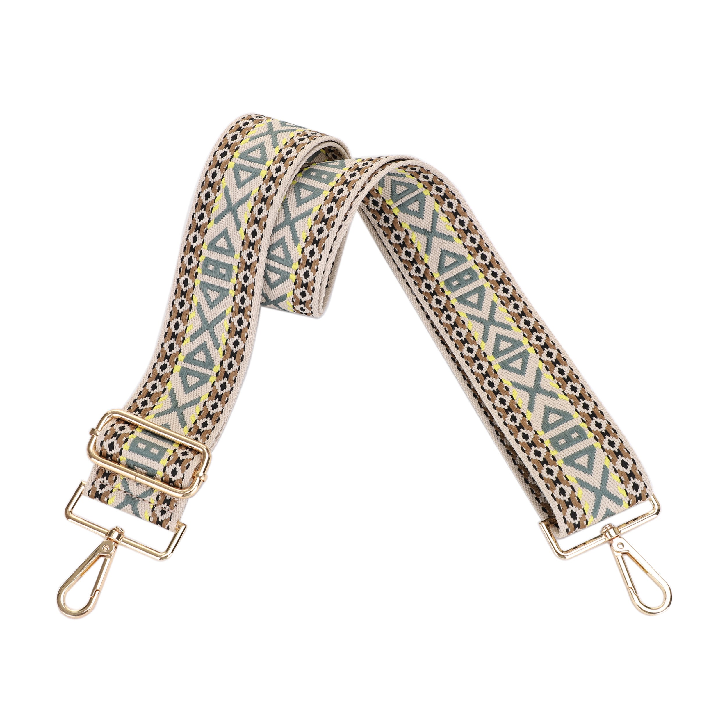 2 Inch Wide Replacement Webbing Strap with Gold Metal Hardware