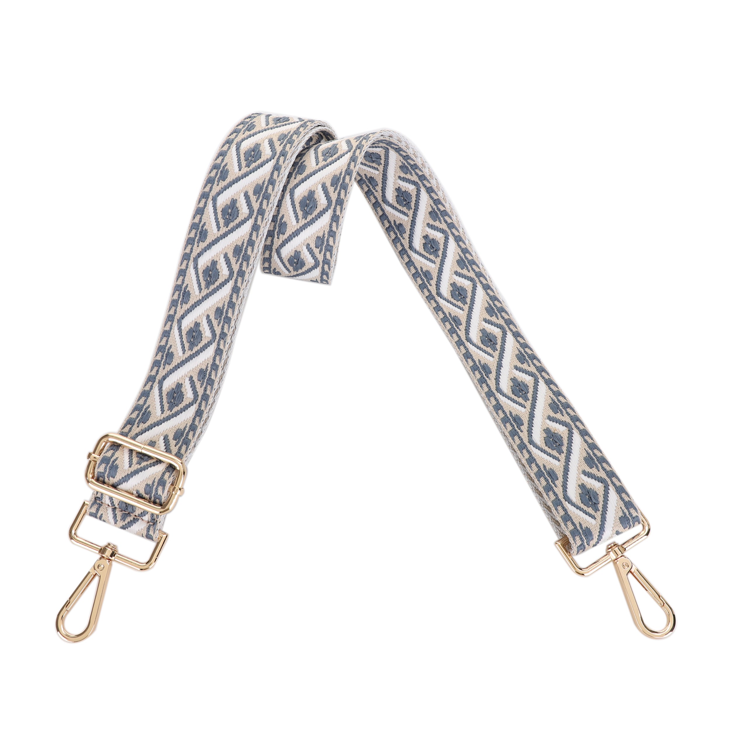 1.5 Inch Wide Replacement Webbing Strap with Gold Metal Hardware