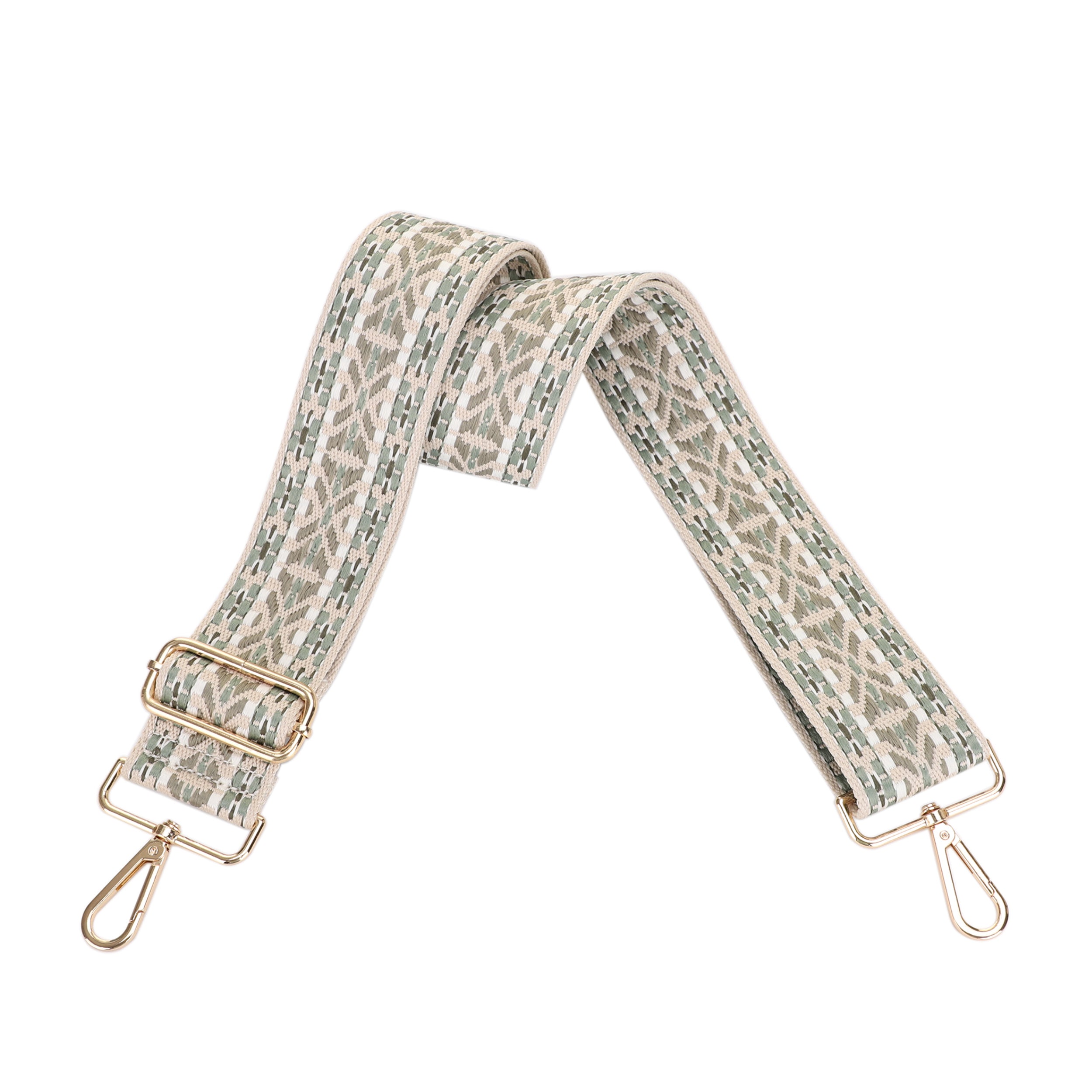 2 Inch Wide Replacement Webbing Strap with Gold Metal Hardware