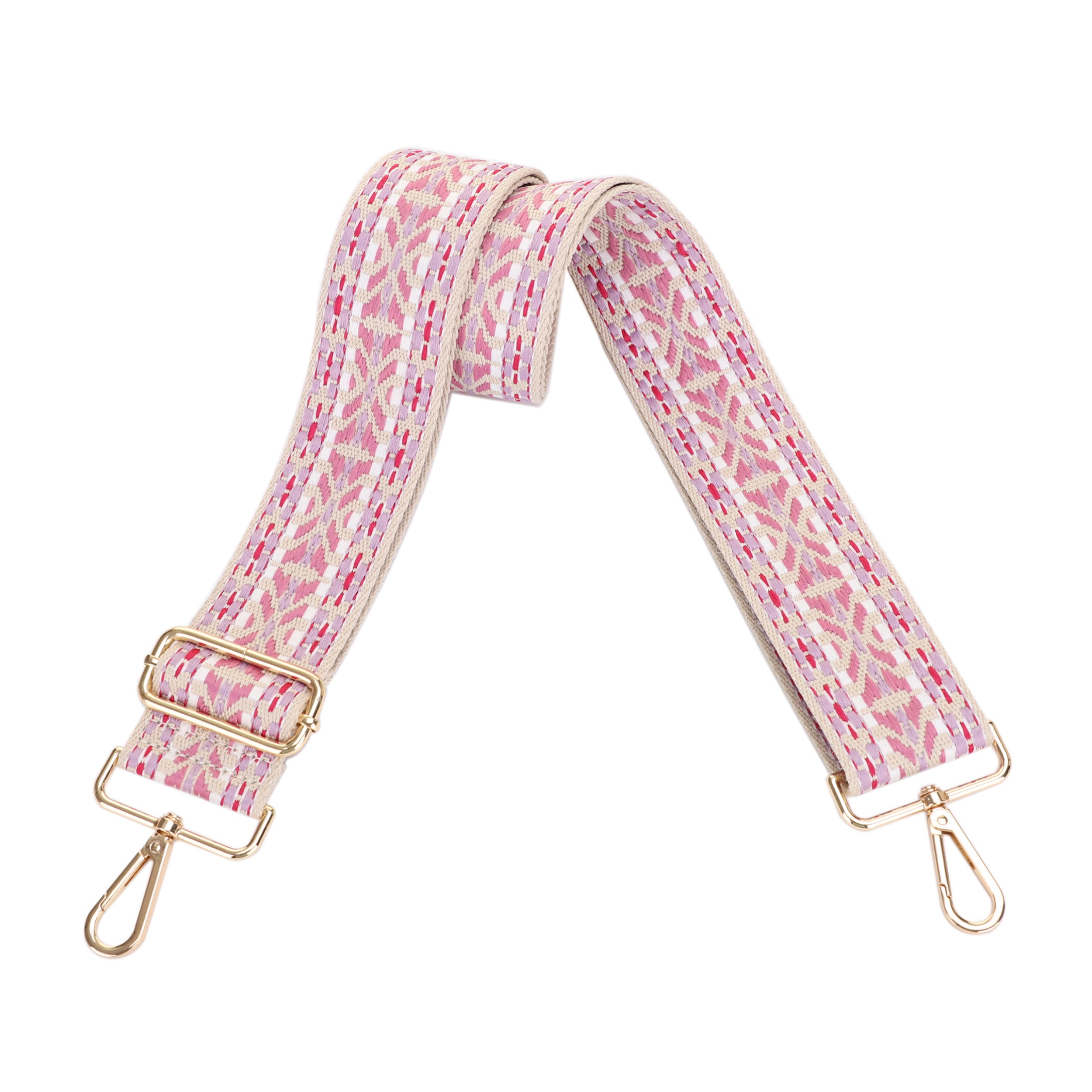 2 Inch Wide Replacement Webbing Strap with Gold Metal Hardware