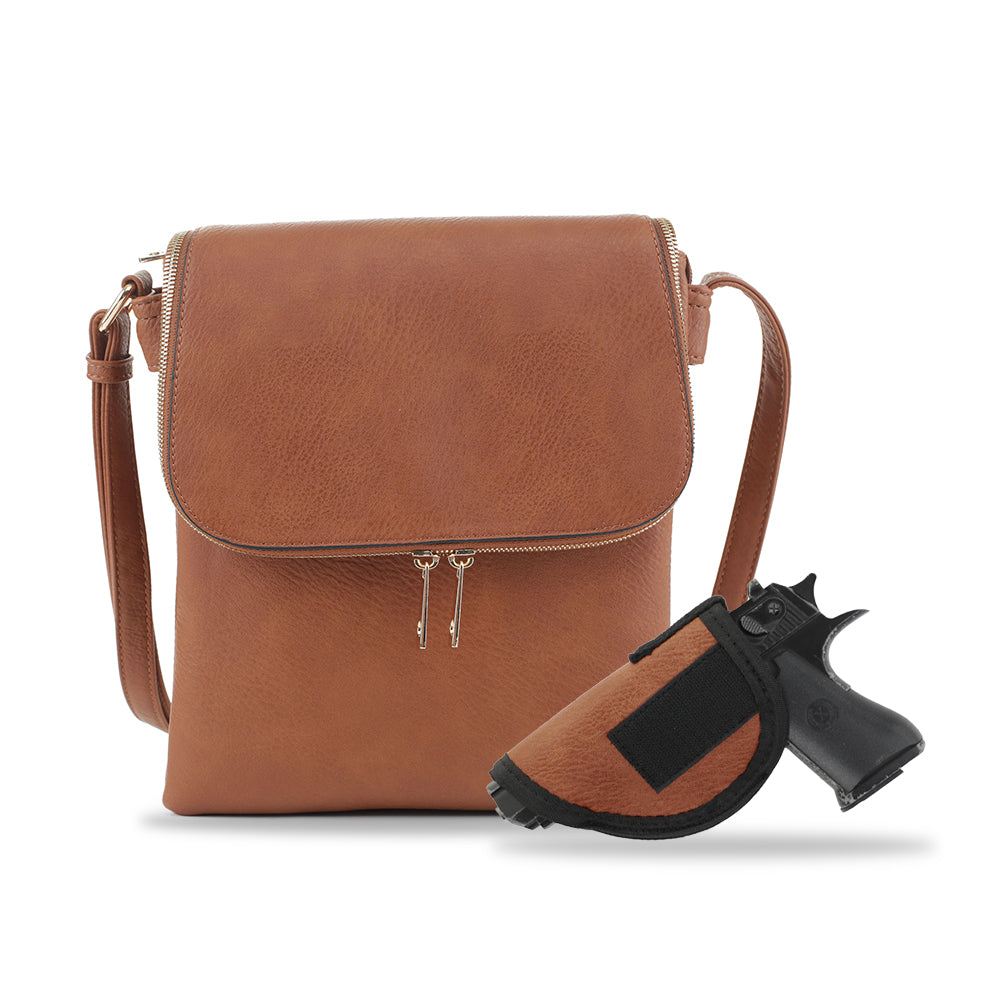 Cheyanne Concealed Carry Crossbody with Lock and Key - JessieJames Handbags