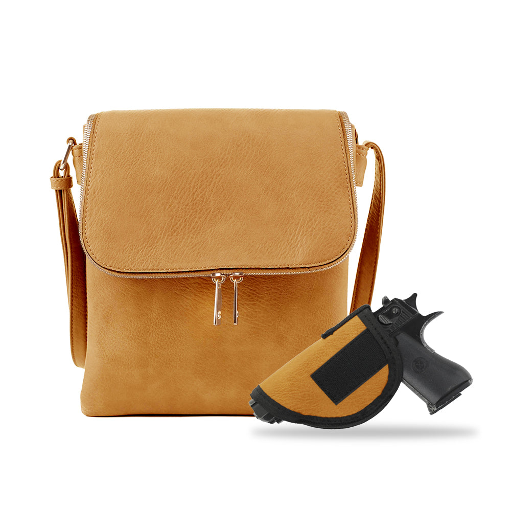 Cheyanne Concealed Carry Crossbody with Lock and Key - JessieJames Handbags