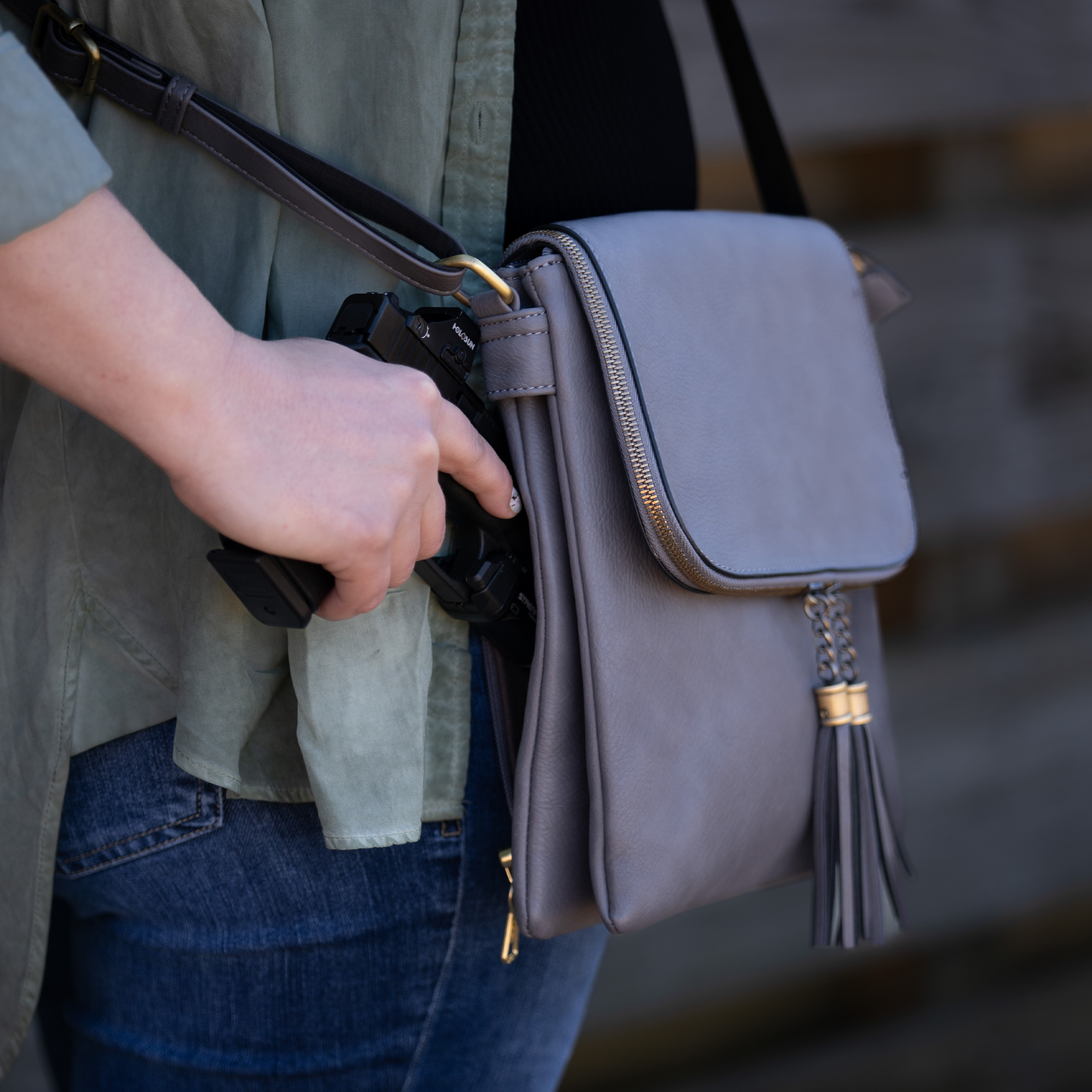 Ella Concealed Carry Lock and Key Crossbody