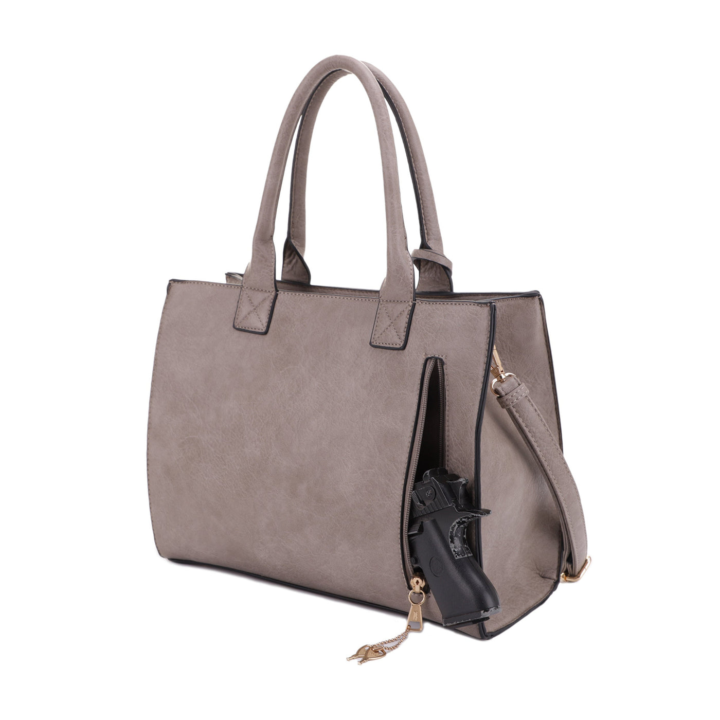 Kate Concealed Carry Lock and Key Satchel with Coin Pouch