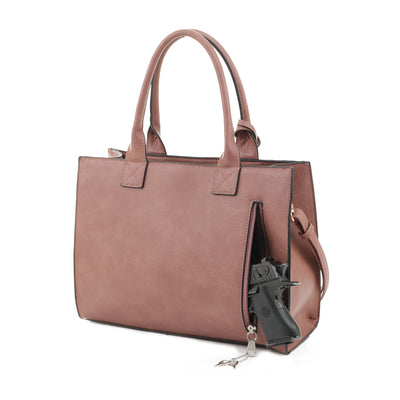 Kate Concealed Carry Lock and Key Satchel with Coin Pouch