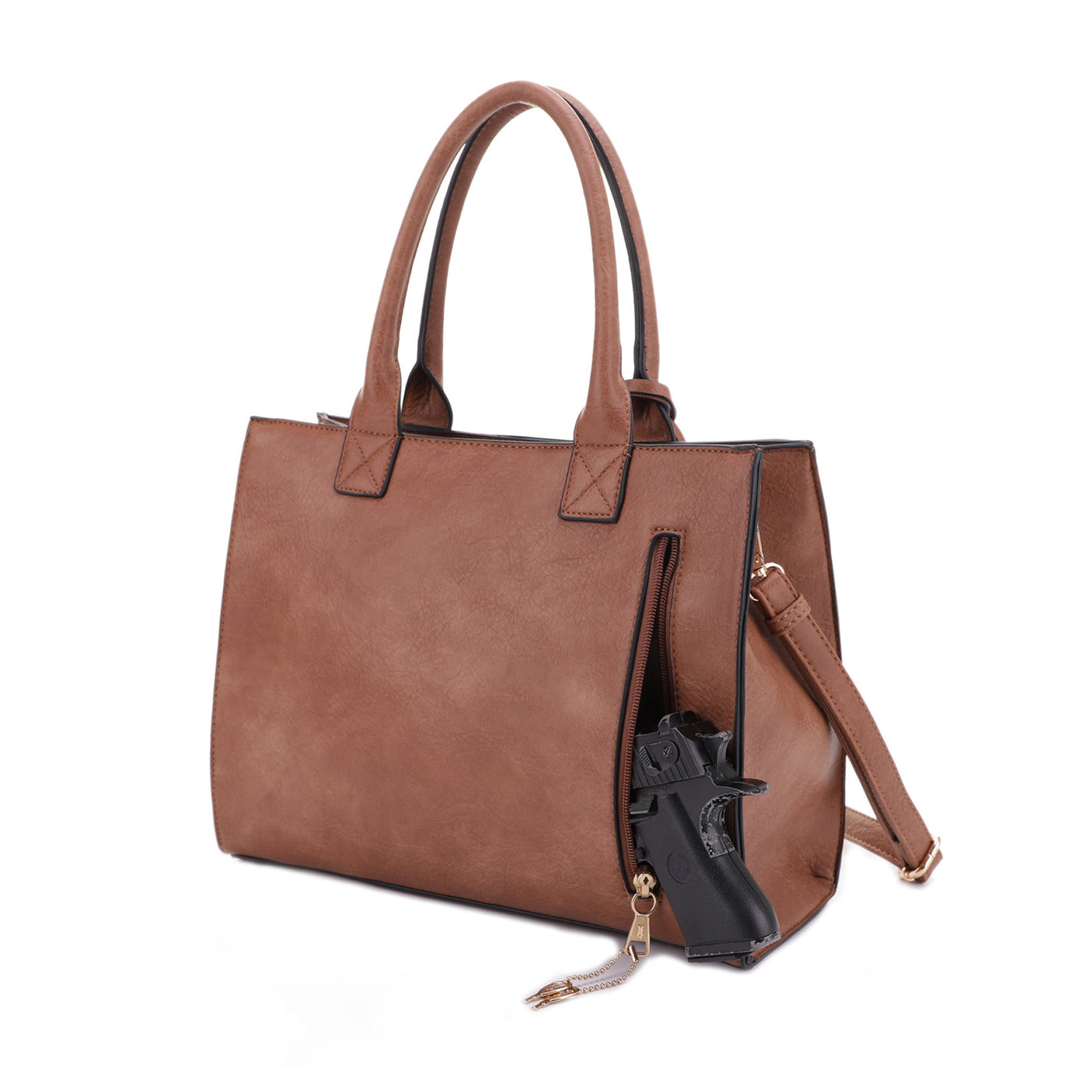 Kate Concealed Carry Lock and Key Satchel with Coin Pouch