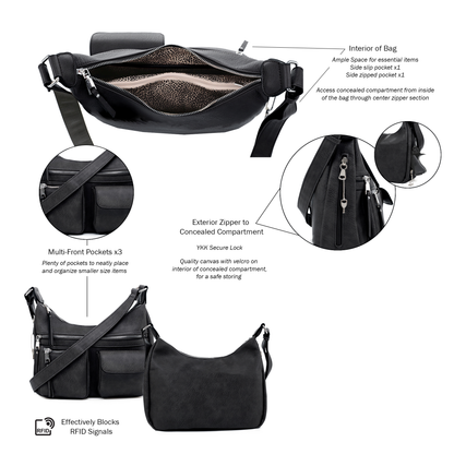 Elle Concealed Carry Hobo Handbag
