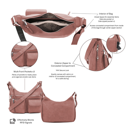 Elle Concealed Carry Hobo Handbag