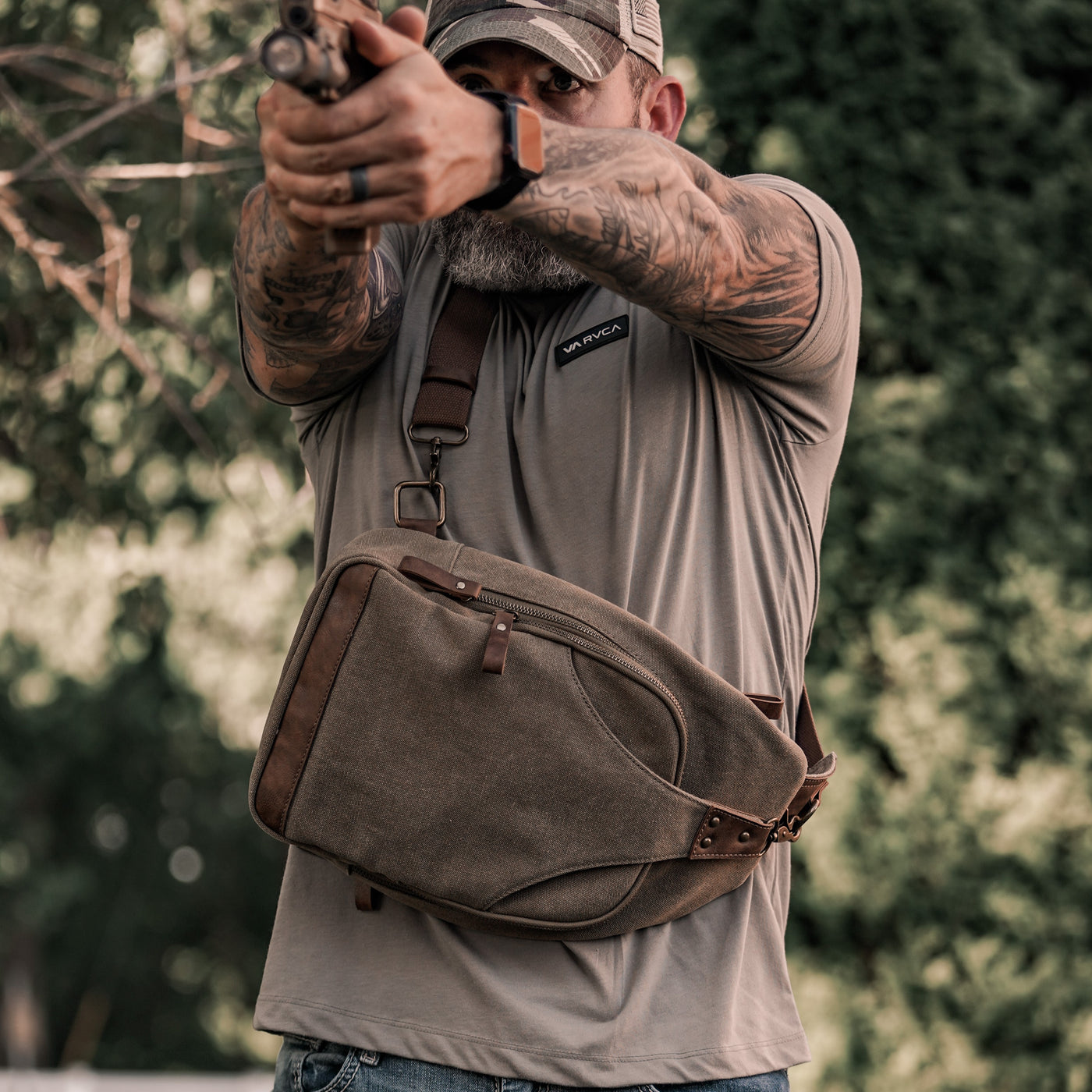 Glacier Canvas Sling Shoulder Concealed Backpack