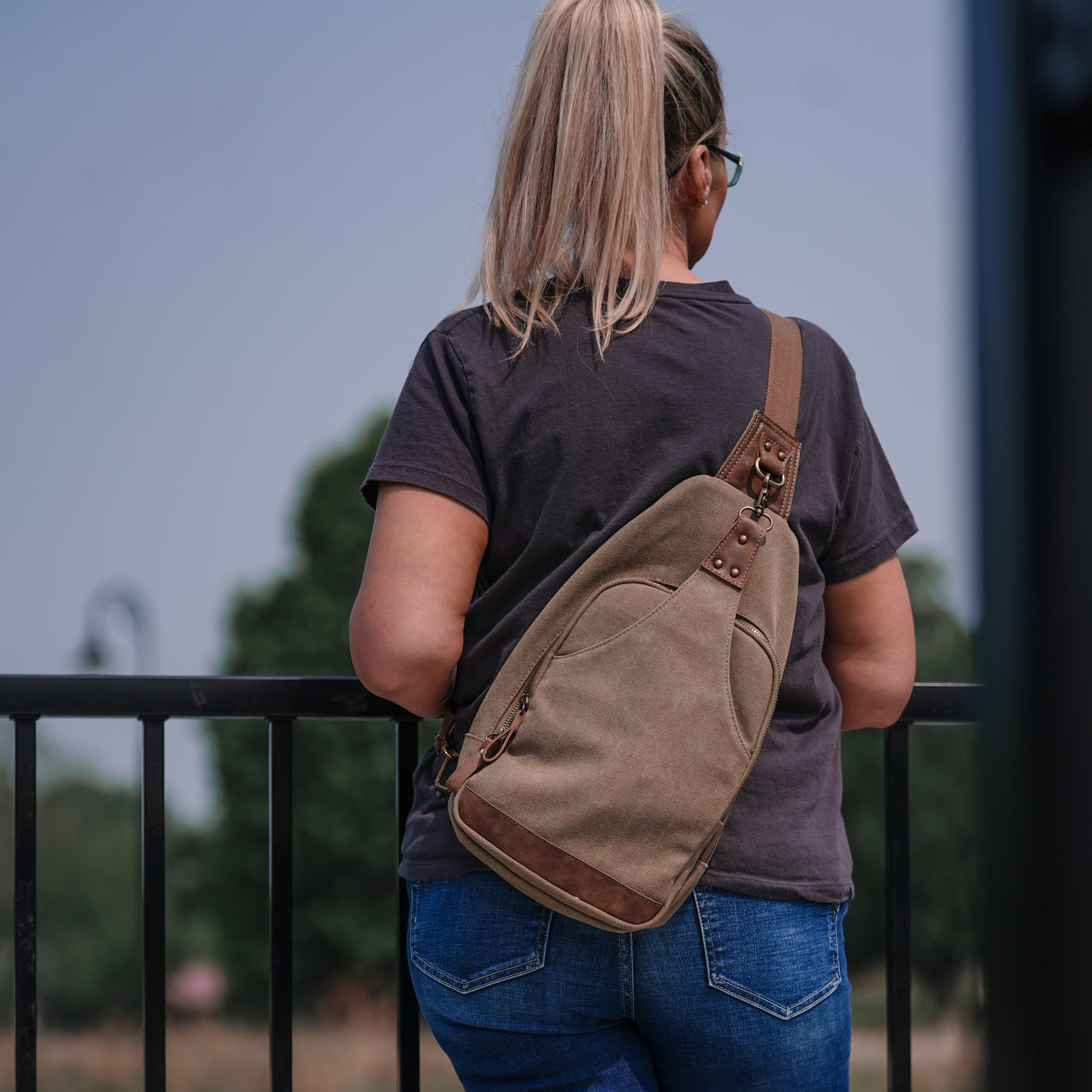Glacier Canvas Sling Shoulder Concealed Backpack – JessieJames Handbags