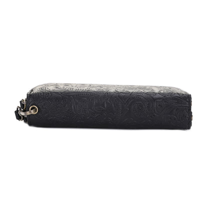 Filly Flora Embossed Wallet with Wrist Strap