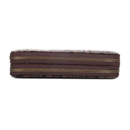 Filly Flora Embossed Wallet with Wrist Strap