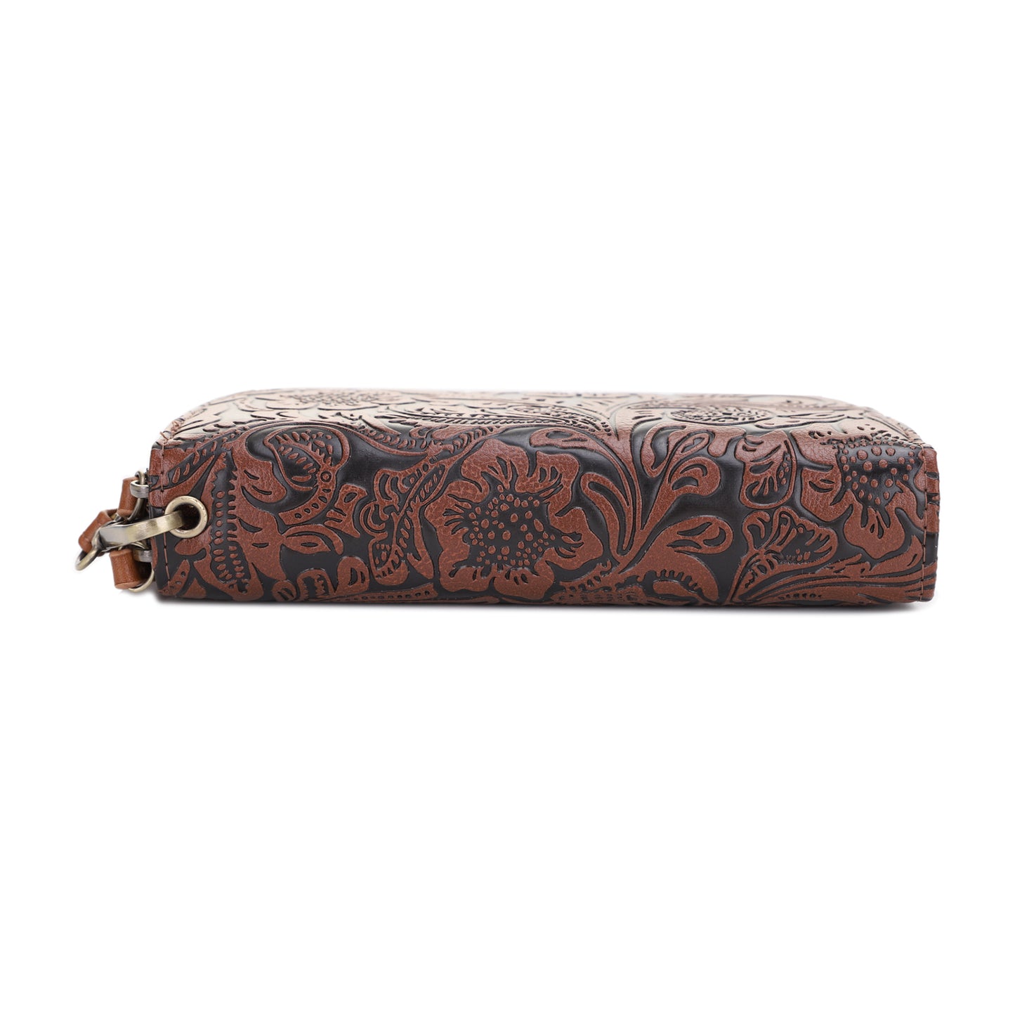 Filly Flora Embossed Wallet with Wrist Strap