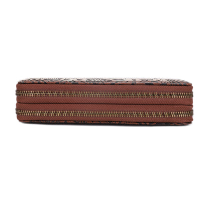 Filly Flora Embossed Wallet with Wrist Strap