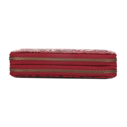 Filly Flora Embossed Wallet with Wrist Strap