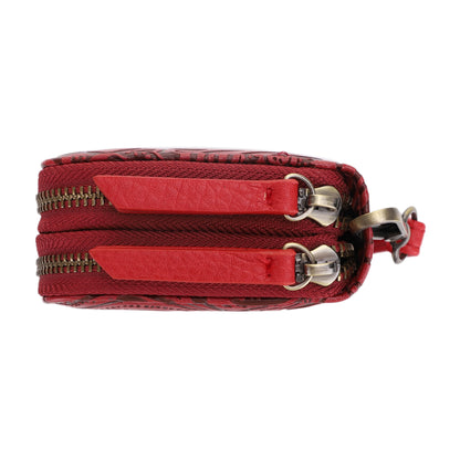 Filly Flora Embossed Wallet with Wrist Strap
