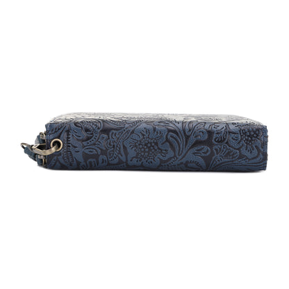 Filly Flora Embossed Wallet with Wrist Strap