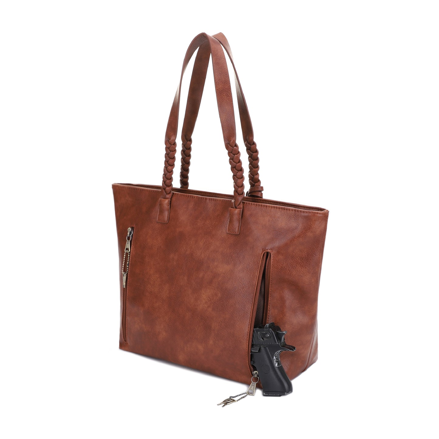 Helena Braided Handle Concealed Carry Tote Bag