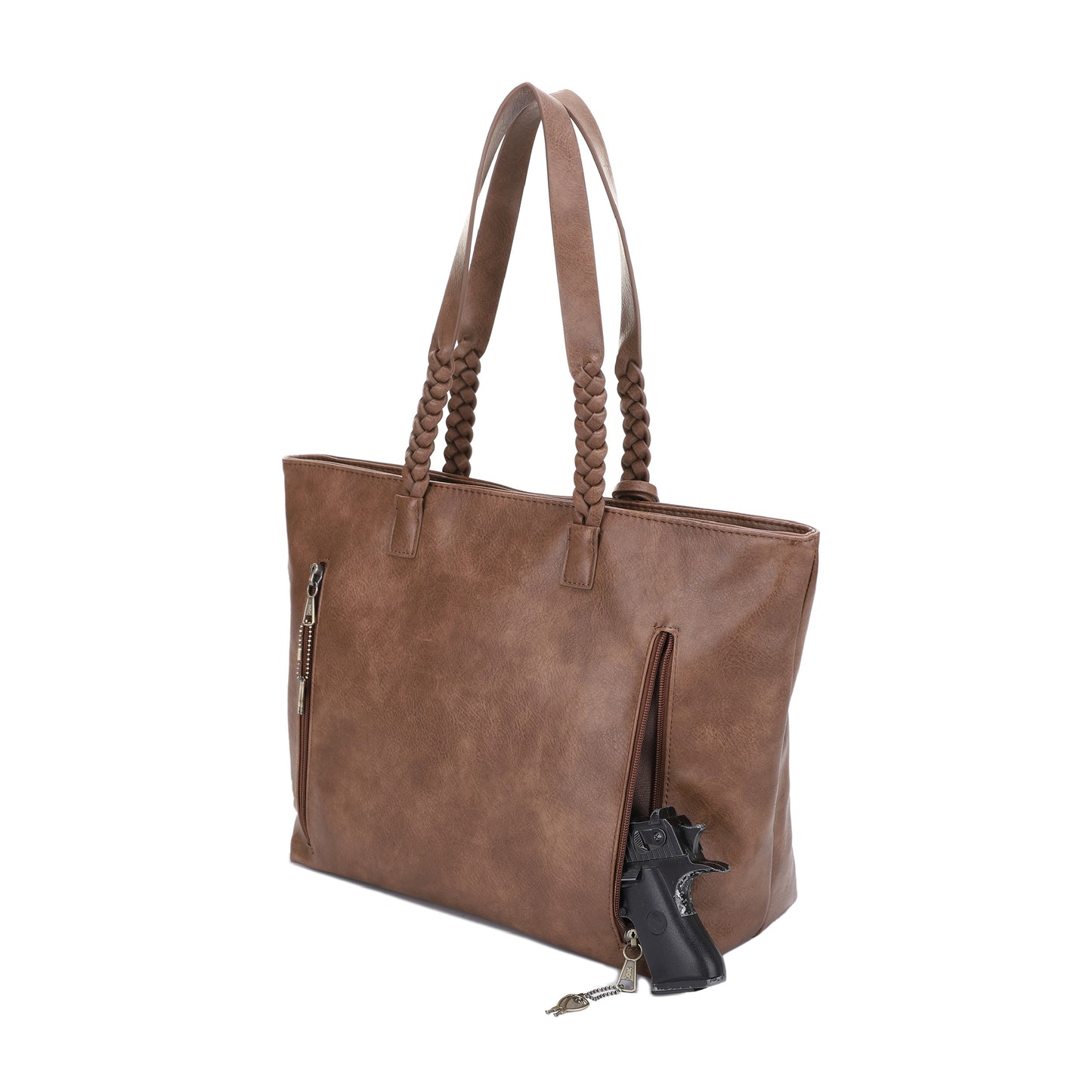 Helena Braided Handle Concealed Carry Tote Bag
