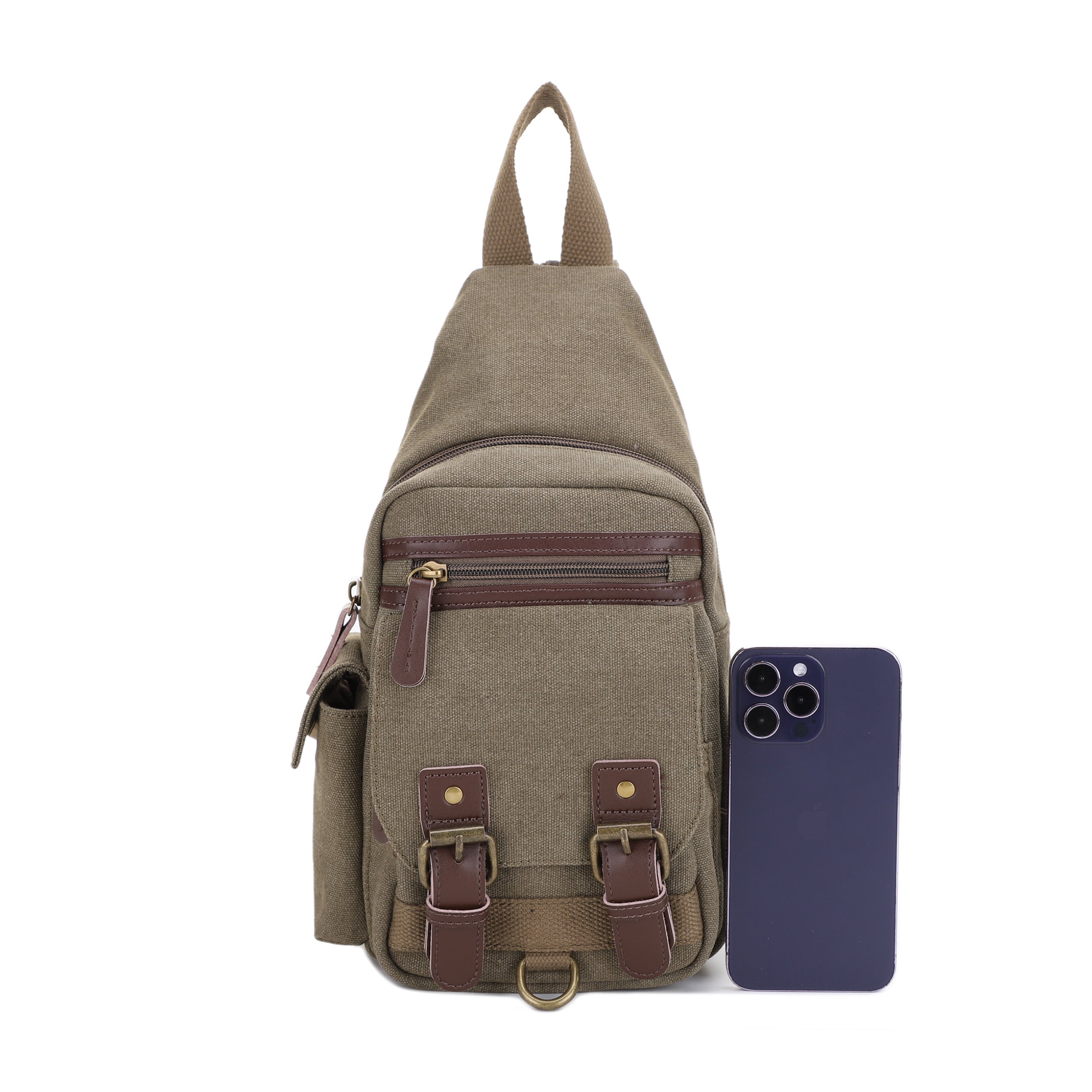 Shasta Unisex Canvas & Leather Concealed Carry Sling Bag