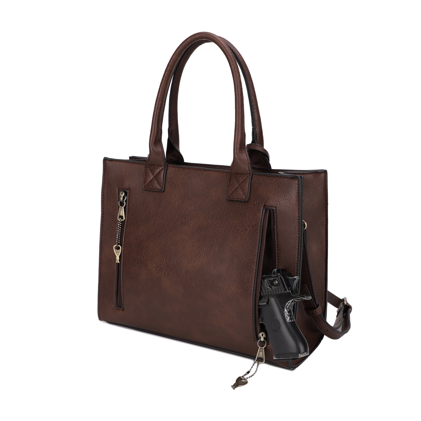 Kate Concealed Carry Lock and Key Satchel with Coin Pouch