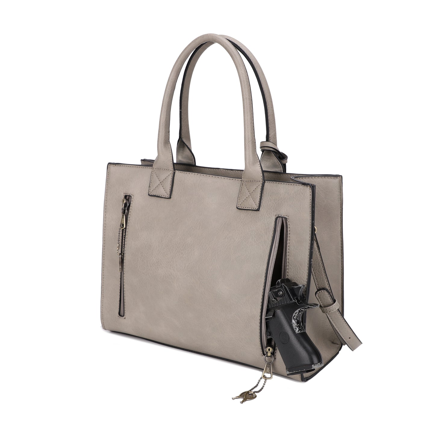 Kate Concealed Carry Lock and Key Satchel with Coin Pouch