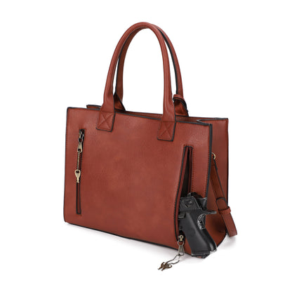 Kate Concealed Carry Lock and Key Satchel with Coin Pouch