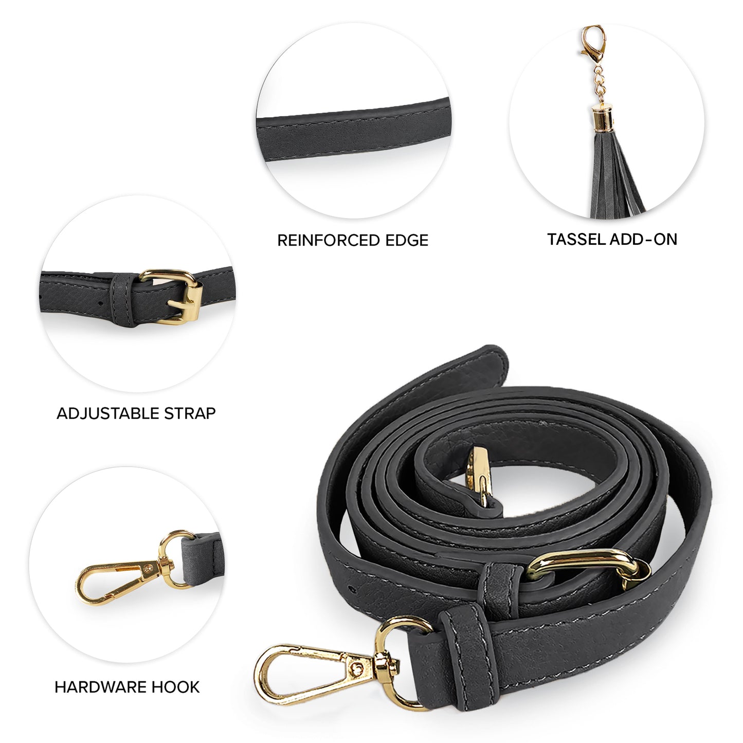 Replacement Shoulder Strap w/ Tassel - Gold Hardware