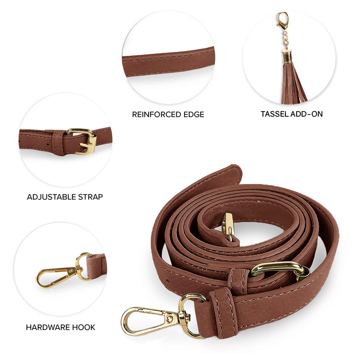 Replacement Shoulder Strap w/ Tassel - Gold Hardware