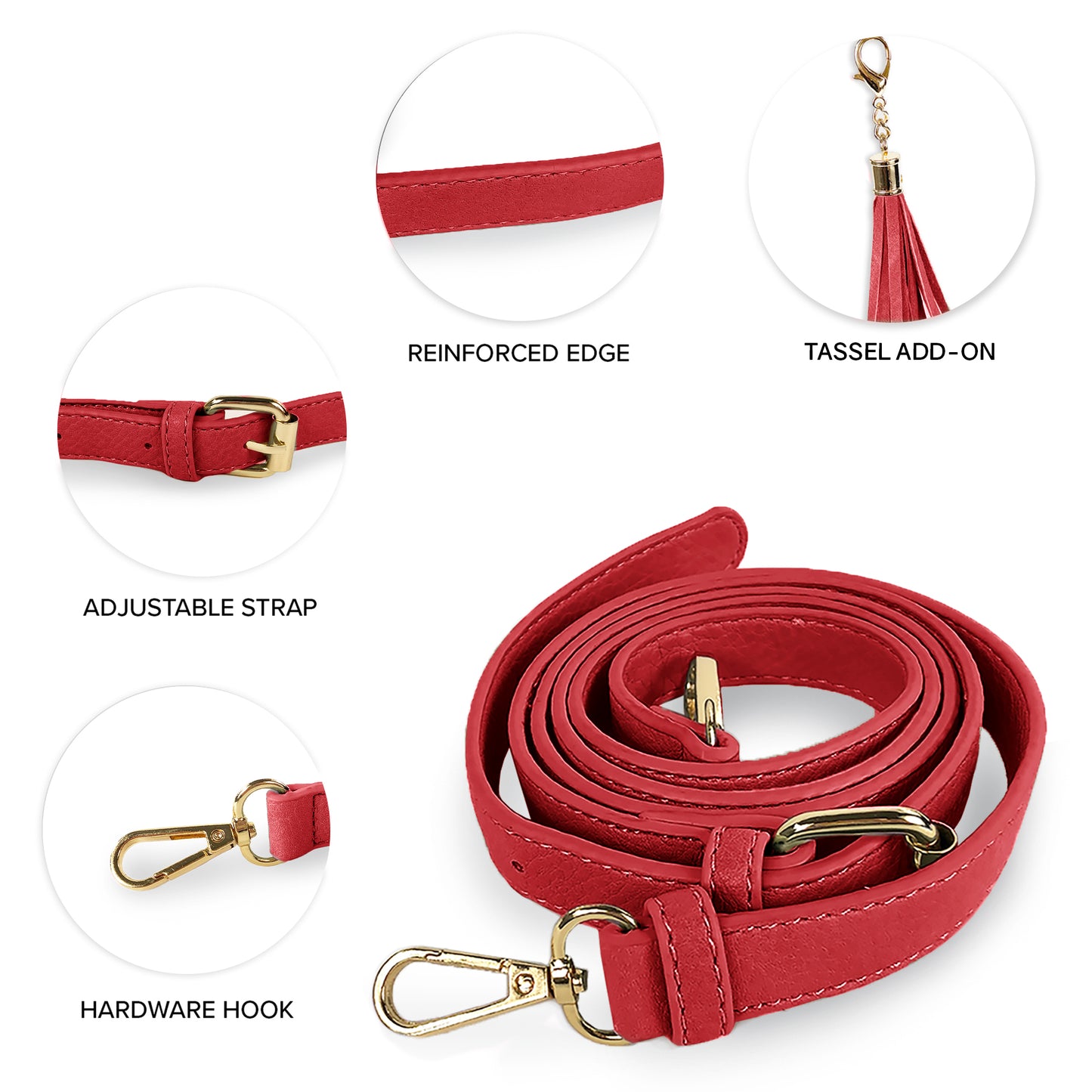 Replacement Shoulder Strap w/ Tassel - Gold Hardware
