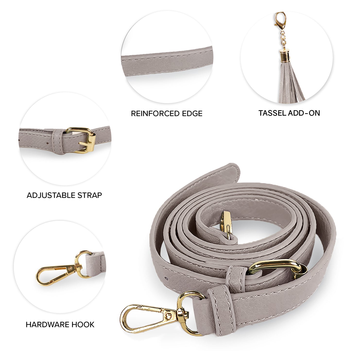 Replacement Shoulder Strap w/ Tassel - Gold Hardware