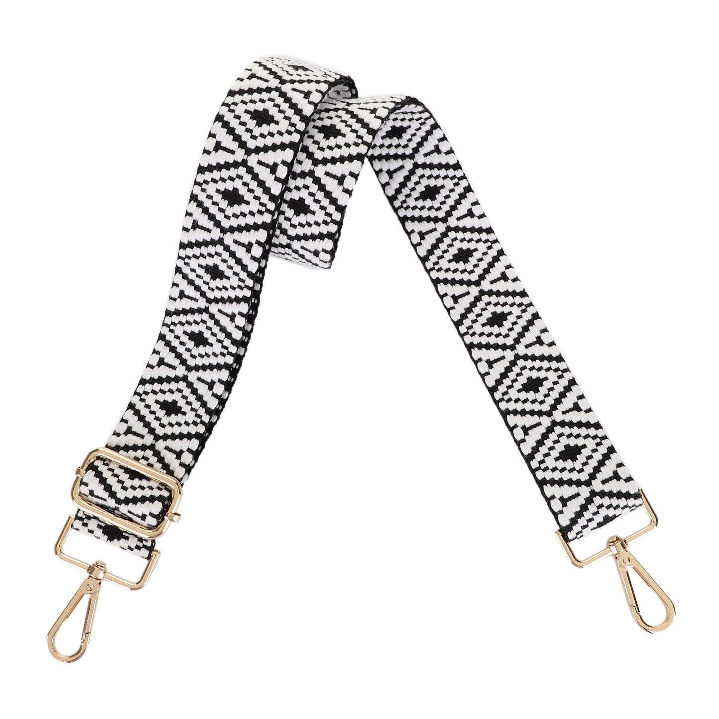 1.5 Inch Wide Replacement Webbing Strap with Gold Metal Hardware