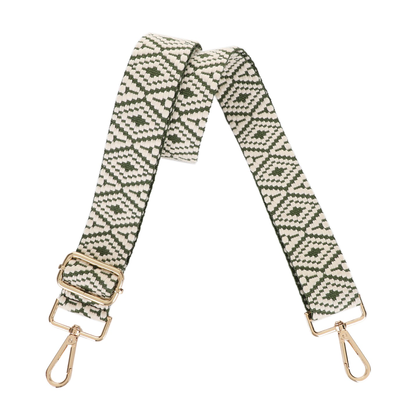 1.5 Inch Wide Replacement Webbing Strap with Gold Metal Hardware
