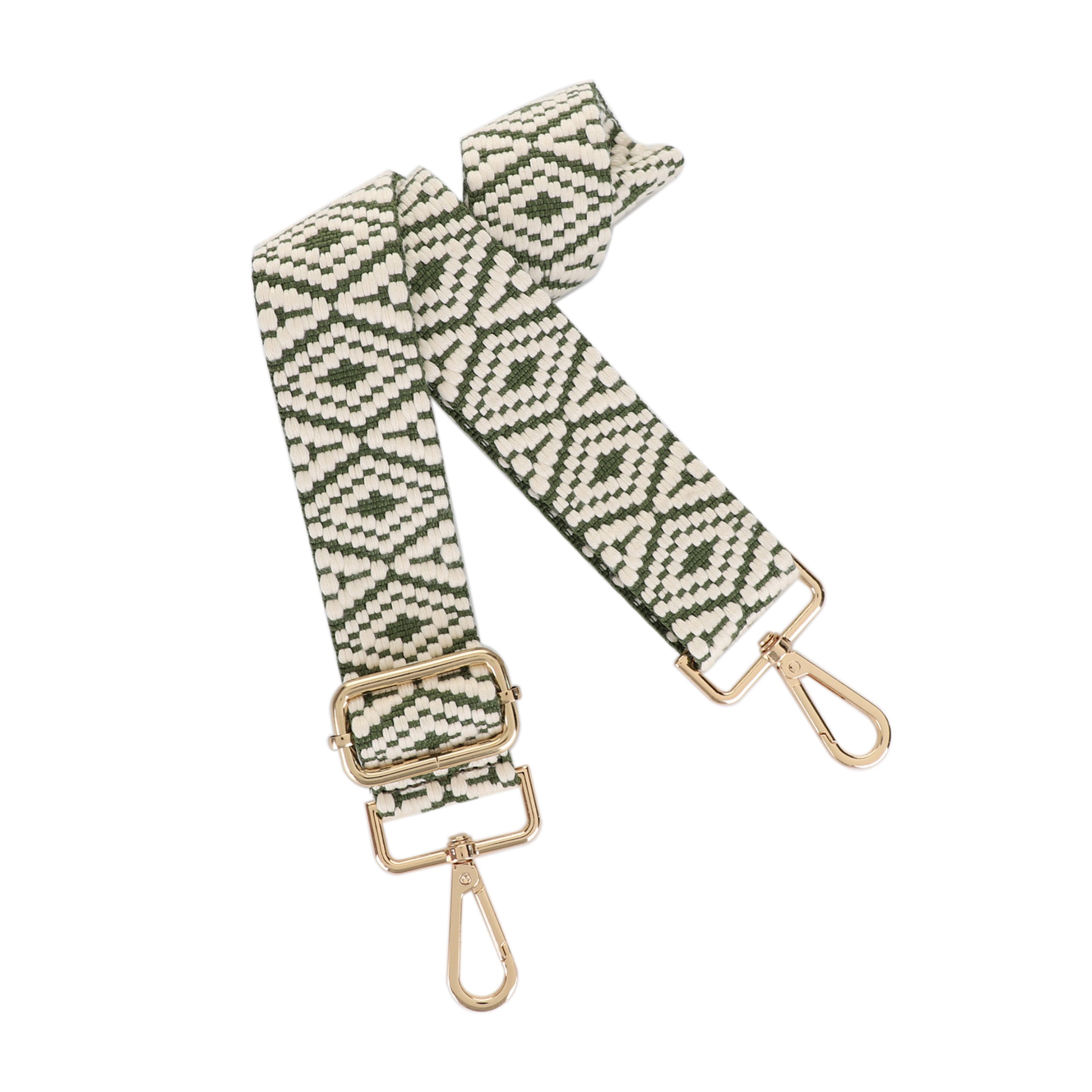 1.5 Inch Wide Replacement Webbing Strap with Gold Metal Hardware