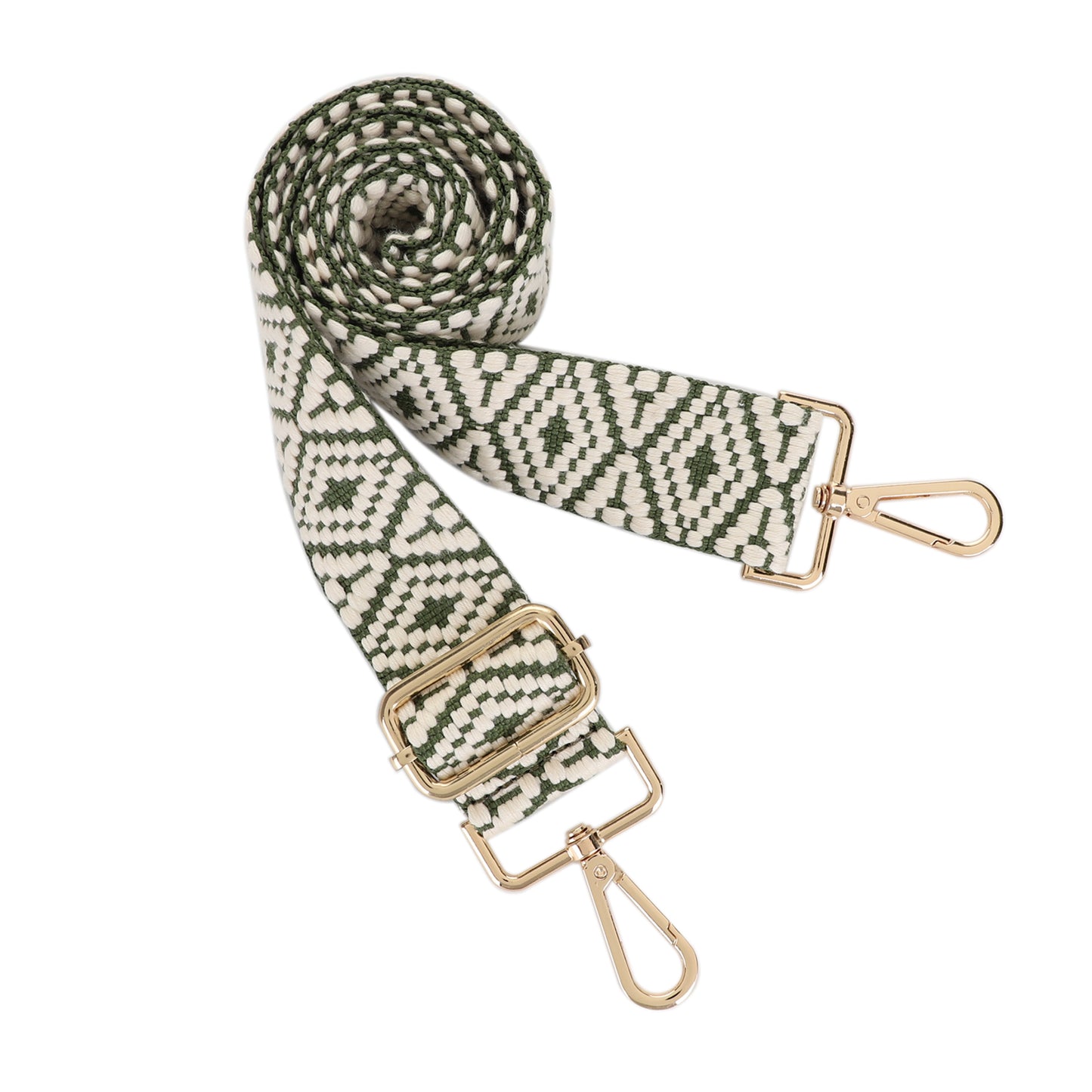 1.5 Inch Wide Replacement Webbing Strap with Gold Metal Hardware