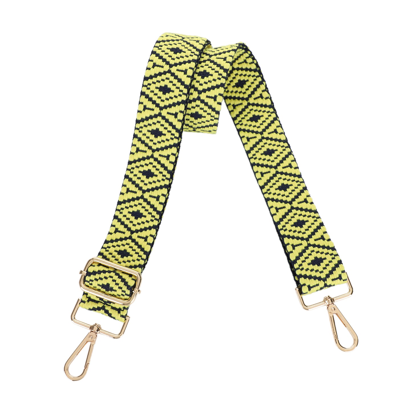 1.5 Inch Wide Replacement Webbing Strap with Gold Metal Hardware