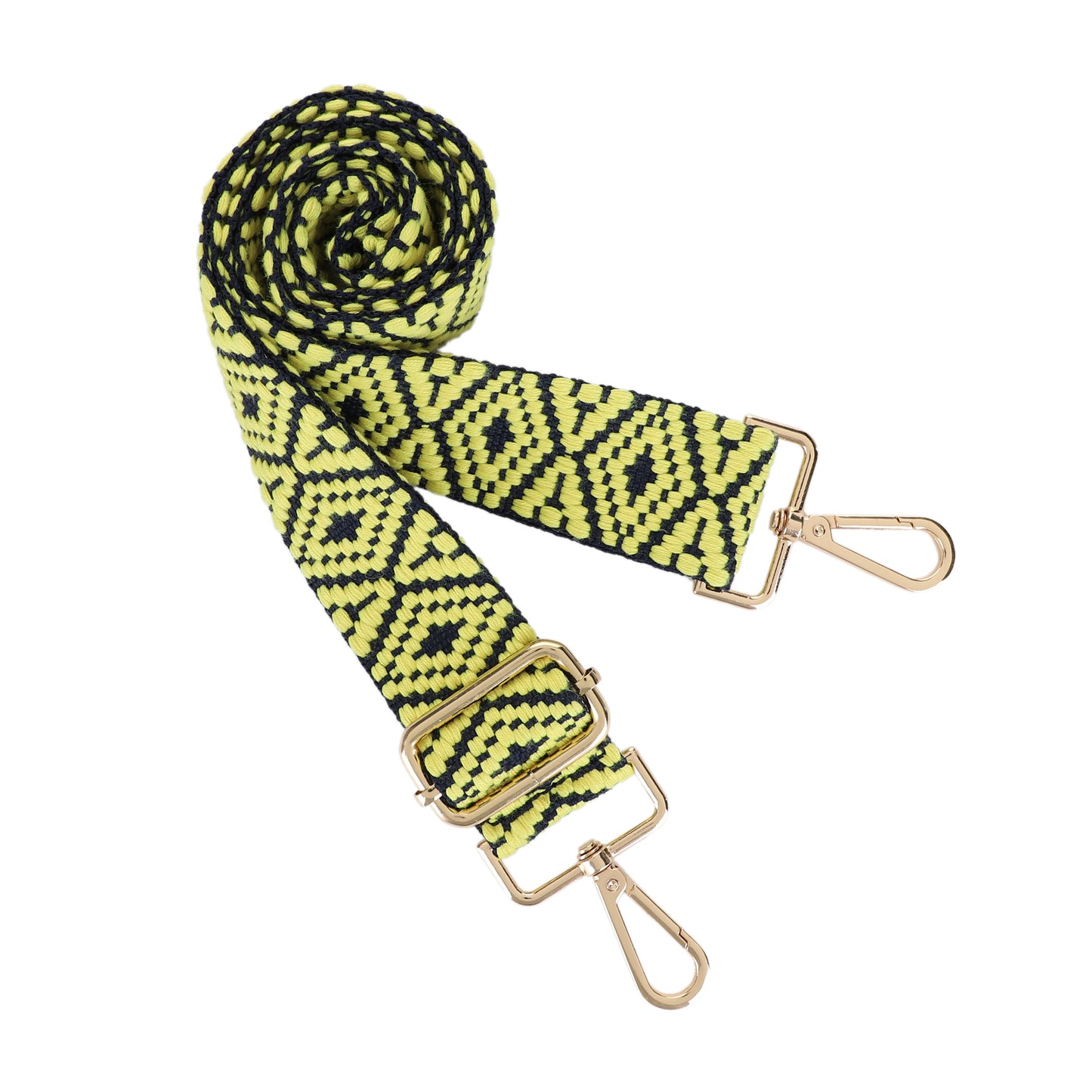 1.5 Inch Wide Replacement Webbing Strap with Gold Metal Hardware