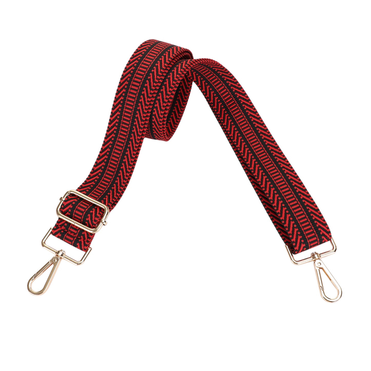 1.5 Inch Wide Replacement Webbing Strap with Gold Metal Hardware